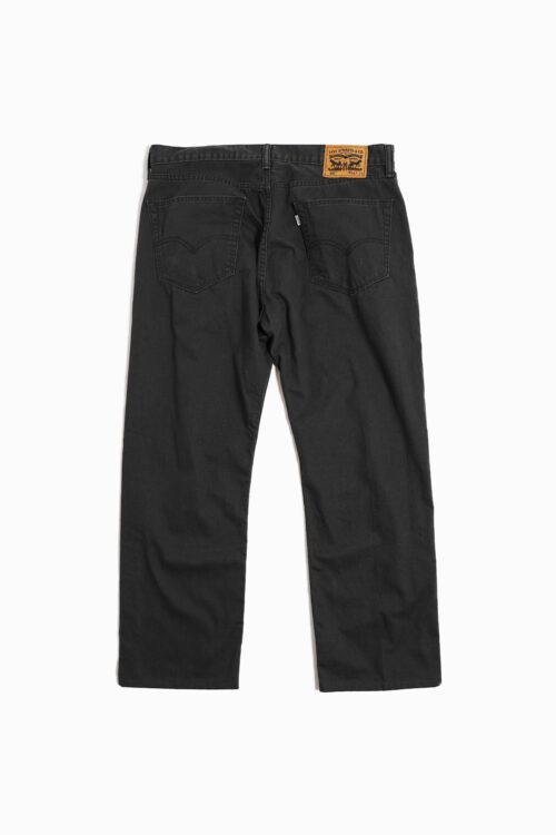LEVI'S 505 WASHED BLACK COLOR DENIM TAPERED SILHOUETTE L30 W36