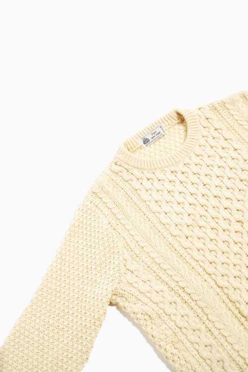 PURE NEW WOOL FISHERMAN KNIT MADE IN THE UNITED KINGDOM