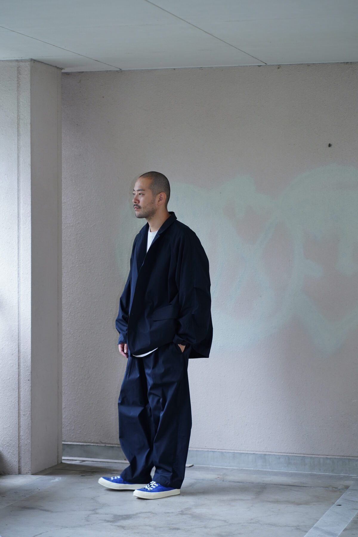 UNTRACE BASIC STRETCH JACKET・DARK NAVY - テーラードジャケット