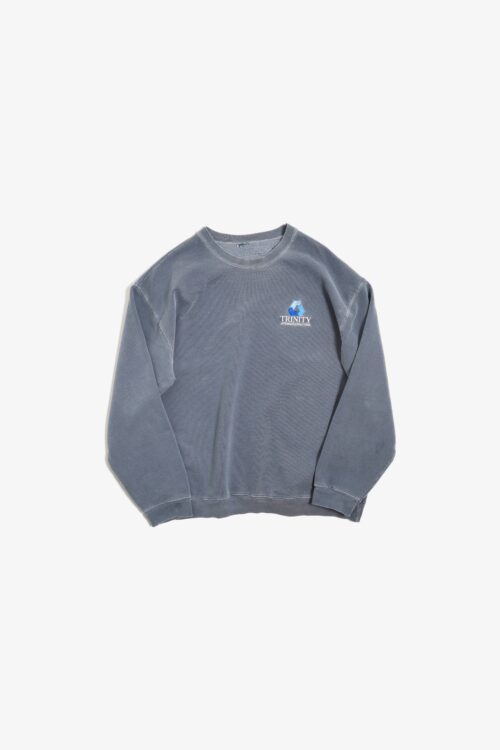 “TRINITY” EMBROIDERY FADE BLUE GRAY COLOR SWEAT
