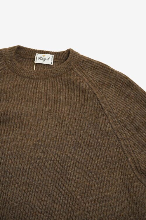 BROWN ALPACA CREW NECK KNIT MADE IN ITALY