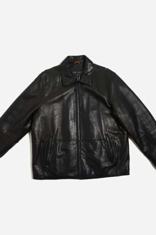 PERRY ELLIS LAMB LEATHER DRIZZLER TYPE JACKET