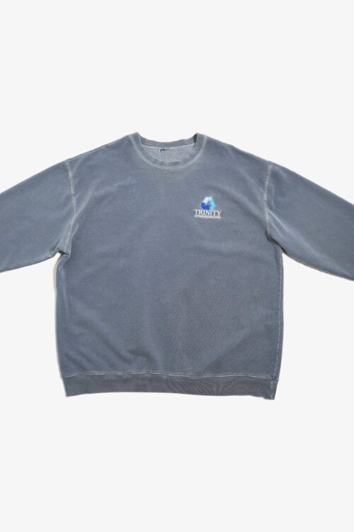 “TRINITY” EMBROIDERY FADE BLUE GRAY COLOR SWEAT