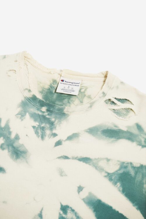 CHAMPION GREEN COLOR OVER DYE BLANK SWEAT