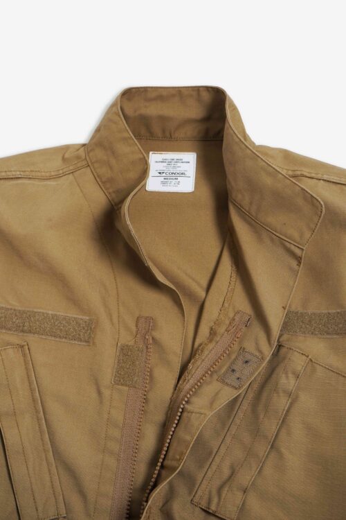 MILITARY STAND COLLAR JACKET RIP STOP COYOTE BROWN