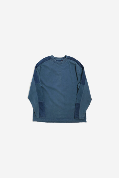 PIGMENT DYED L/S TEE SHIRT PATCHWORK SLEEVE