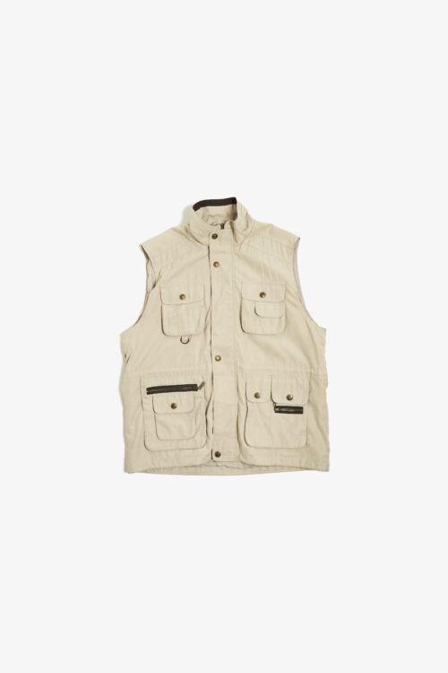 MICRO SATIN VEST HAS MANY POCKETS