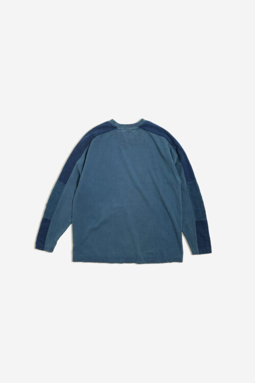 PIGMENT DYED L/S TEE SHIRT PATCHWORK SLEEVE