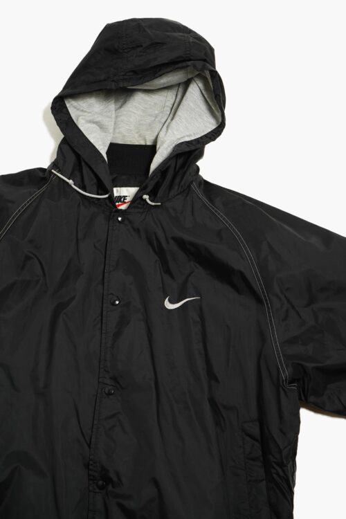 90’S NIKE BLACK NYLON HOODED BLOUSON