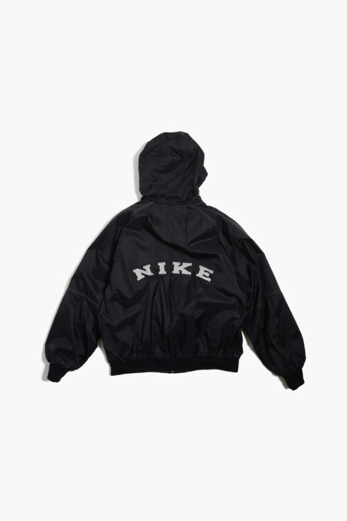 90’S NIKE BLACK NYLON HOODED BLOUSON