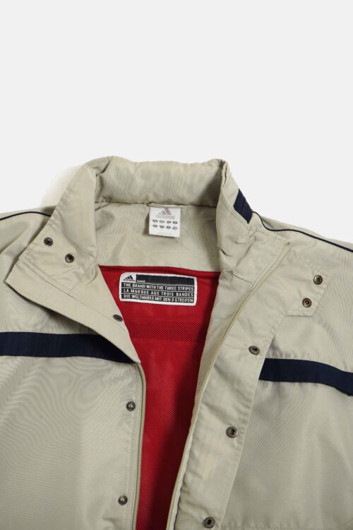 90’S ADIDAS LINE DESIGN HOODED JACKET