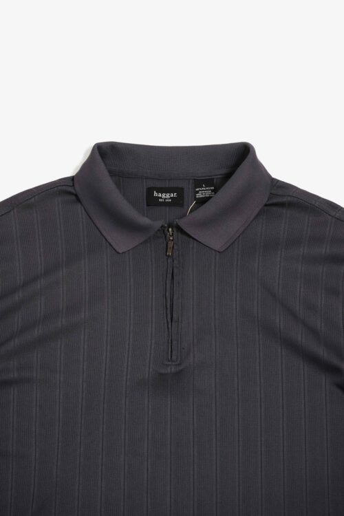 HAGGAR HALF ZIP S/S POLO