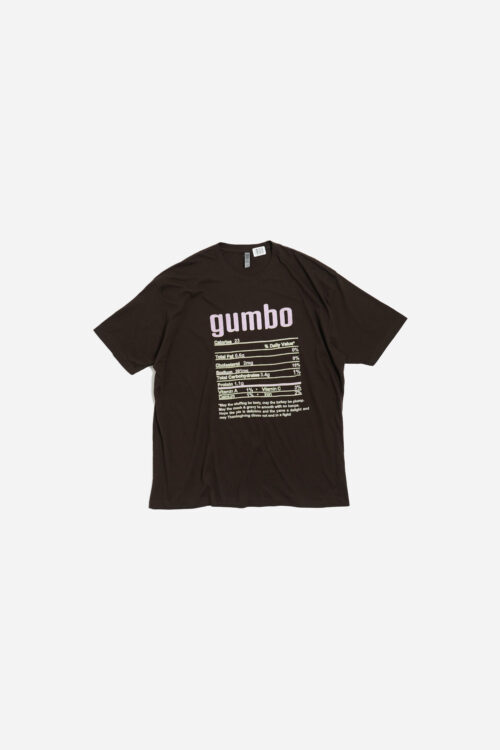 GUMBO NUTRITIONAL INFORMATION PRINTED T SHIRT