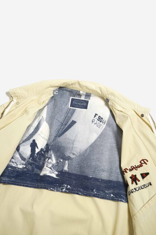 FOXHOUND PHOTO PRINT ON LINING COTTON ZIP JACKET