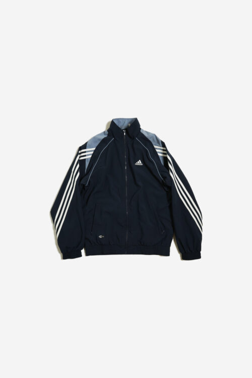 90'S ADIDAS LINE DESIGN ZIP UP JERSEY JACKET NAVY