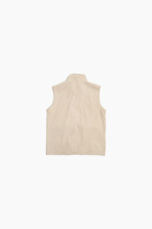 WAMPUM ZIP UP UTILITY VEST BEIGE COLOR