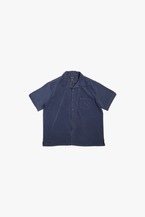 CITYSTREETS OPEN COLLAR S/S SHIRTS SMOKE BLUE