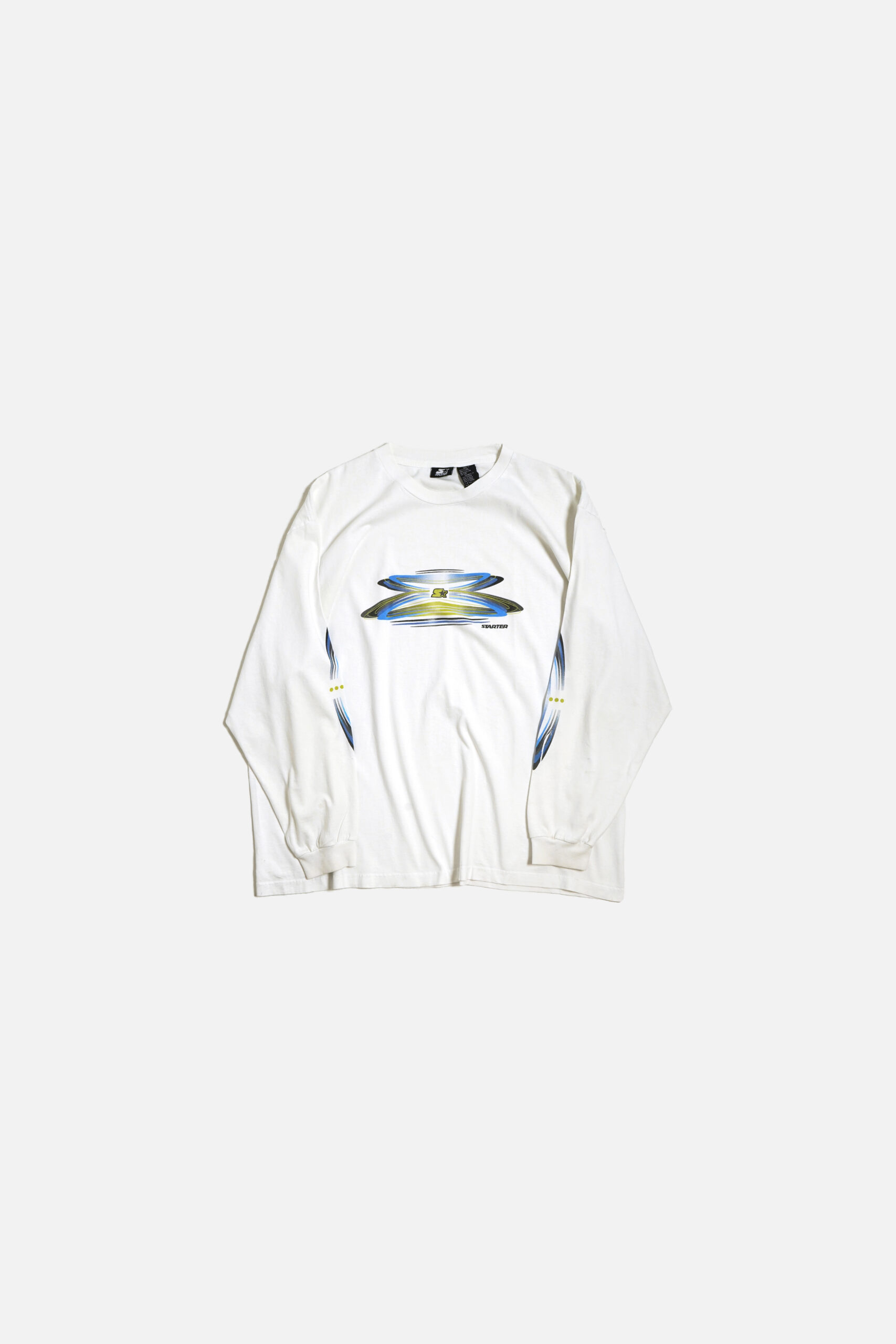 STARTER DESIGN PRINTED L/S TEE WHITE