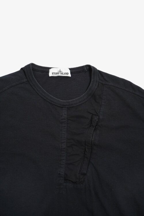 STONE ISLAND DESIGN COTTON L/S TEE SHIRTS FADE BLACK
