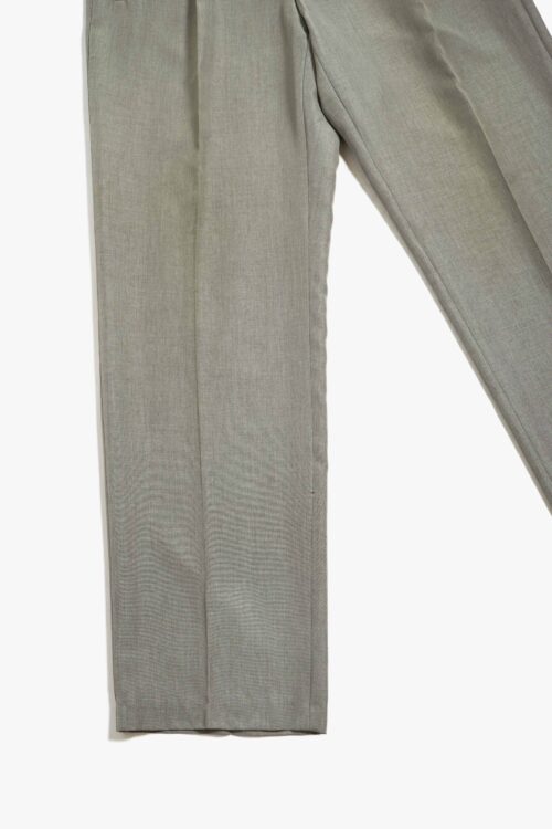 MADE IN ITALY POLYESTER TUCK SLACKS PANTS GRAY