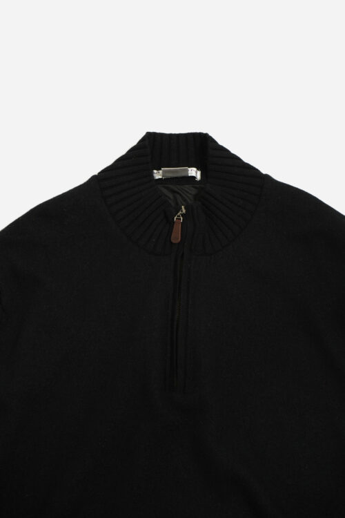 MARTIN ITALIAN MERINO WOOL HALF ZIP KNIT SWEATER