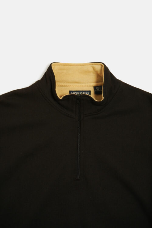 LONDONFOG HALF ZIP SWEATER DARK BROWN