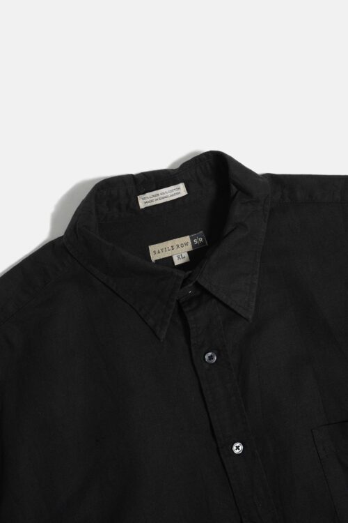 SAVILE ROW LINEN COTTON L/S SHIRT BLACK