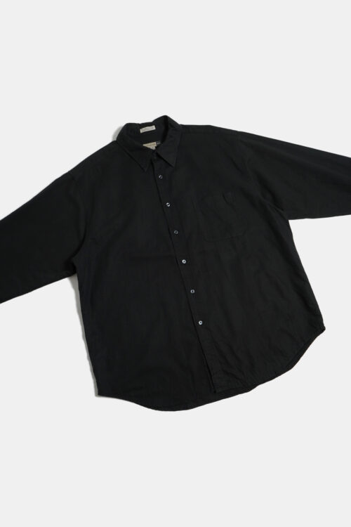 SAVILE ROW LINEN COTTON L/S SHIRT BLACK