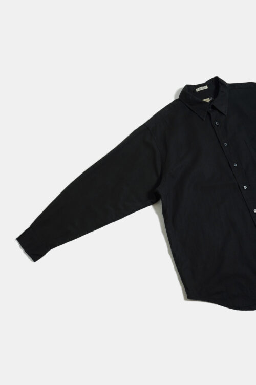 SAVILE ROW LINEN COTTON L/S SHIRT BLACK