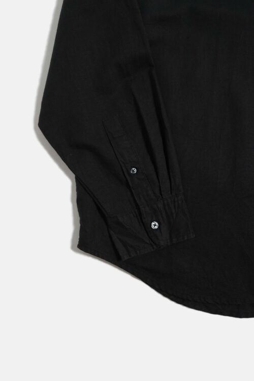 SAVILE ROW LINEN COTTON L/S SHIRT BLACK