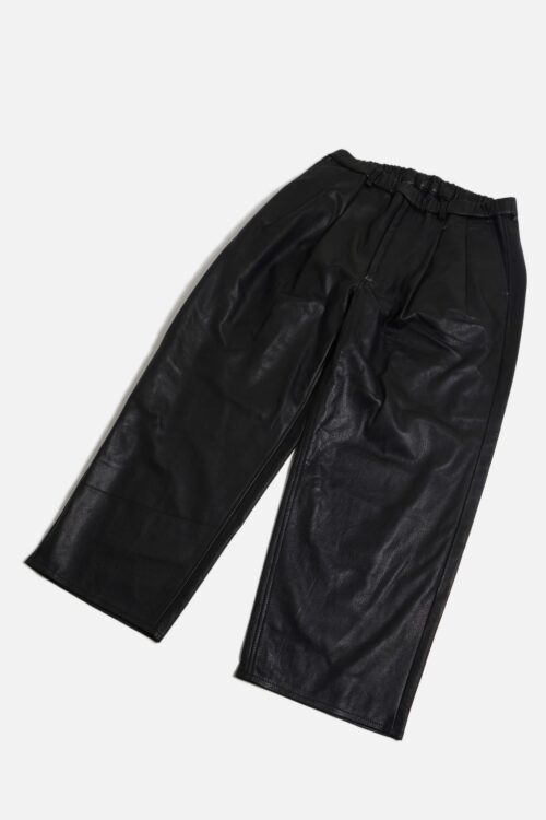 LEATHER WIDE PANTS 