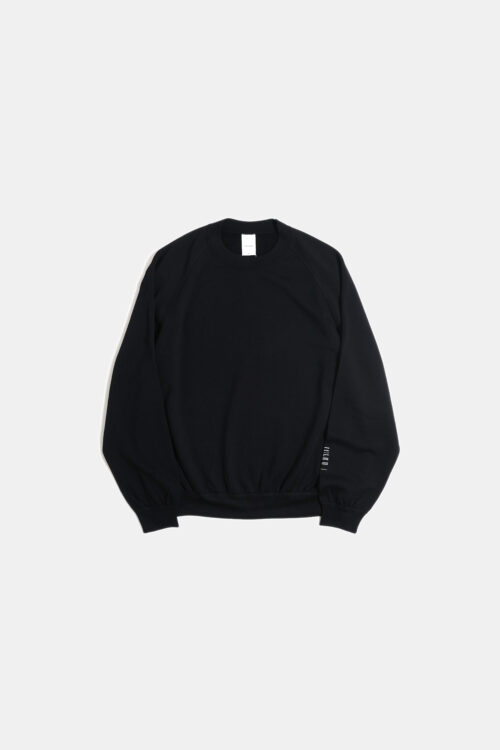 SUPER 140'S MELINO WOOL CREW NECK BLACK