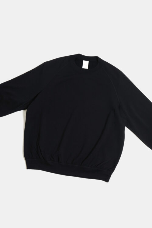 SUPER 140'S MELINO WOOL CREW NECK BLACK