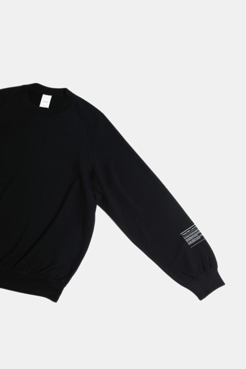 SUPER 140'S MELINO WOOL CREW NECK BLACK