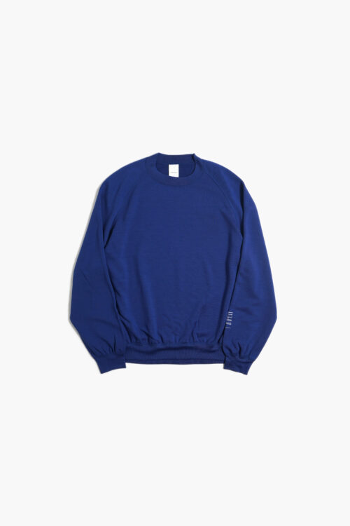 SUPER 140'S MELINO WOOL CREW NECK BLUE