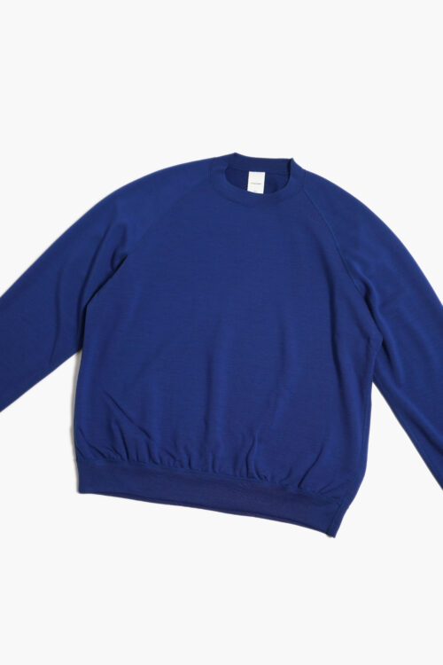 SUPER 140'S MELINO WOOL CREW NECK BLUE