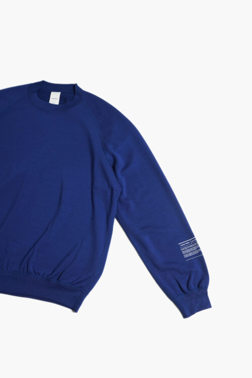 SUPER 140'S MELINO WOOL CREW NECK BLUE