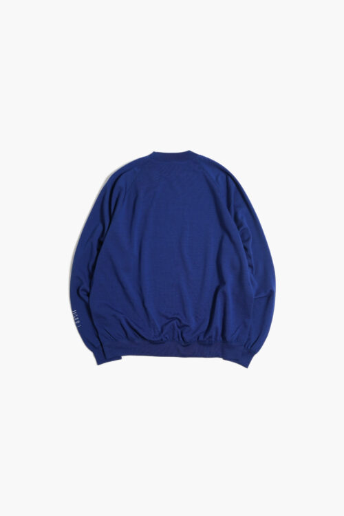 SUPER 140'S MELINO WOOL CREW NECK BLUE