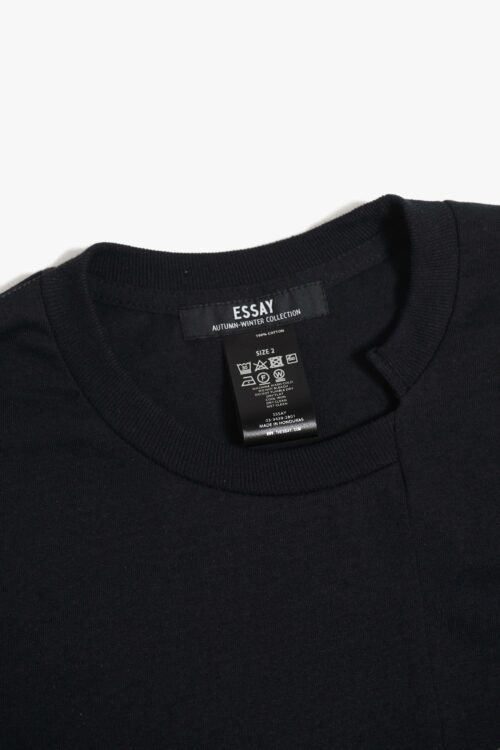 CUT UP LONG LAYER T-SHIRT - ANTWERPEN - BLACK