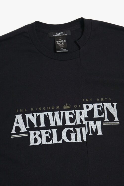 CUT UP LONG LAYER T-SHIRT - ANTWERPEN - BLACK