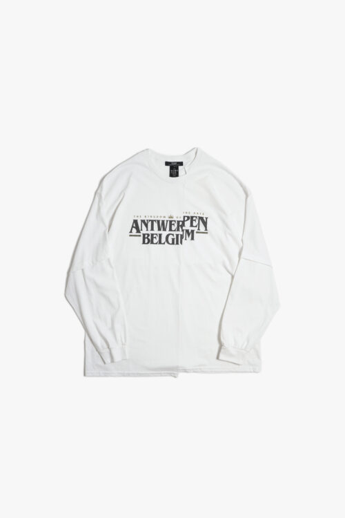 CUT UP LONG LAYER T-SHIRT - ANTWERPEN - WHITE