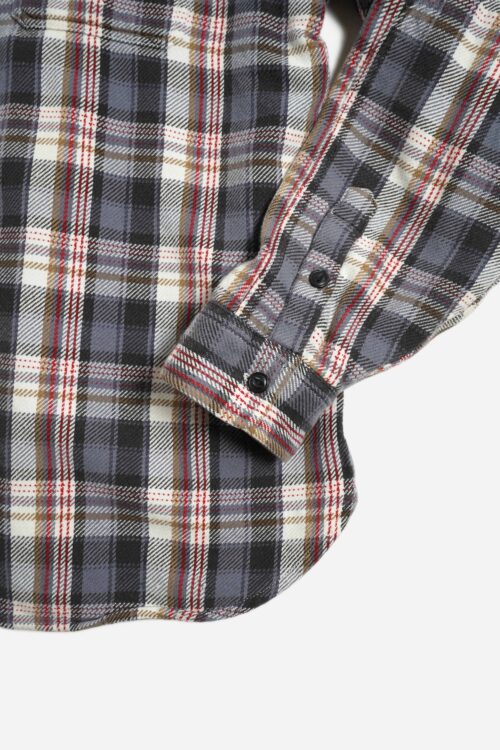 GAP CHECK PATTERN FLANNEL L/S SHIRTS GRAY