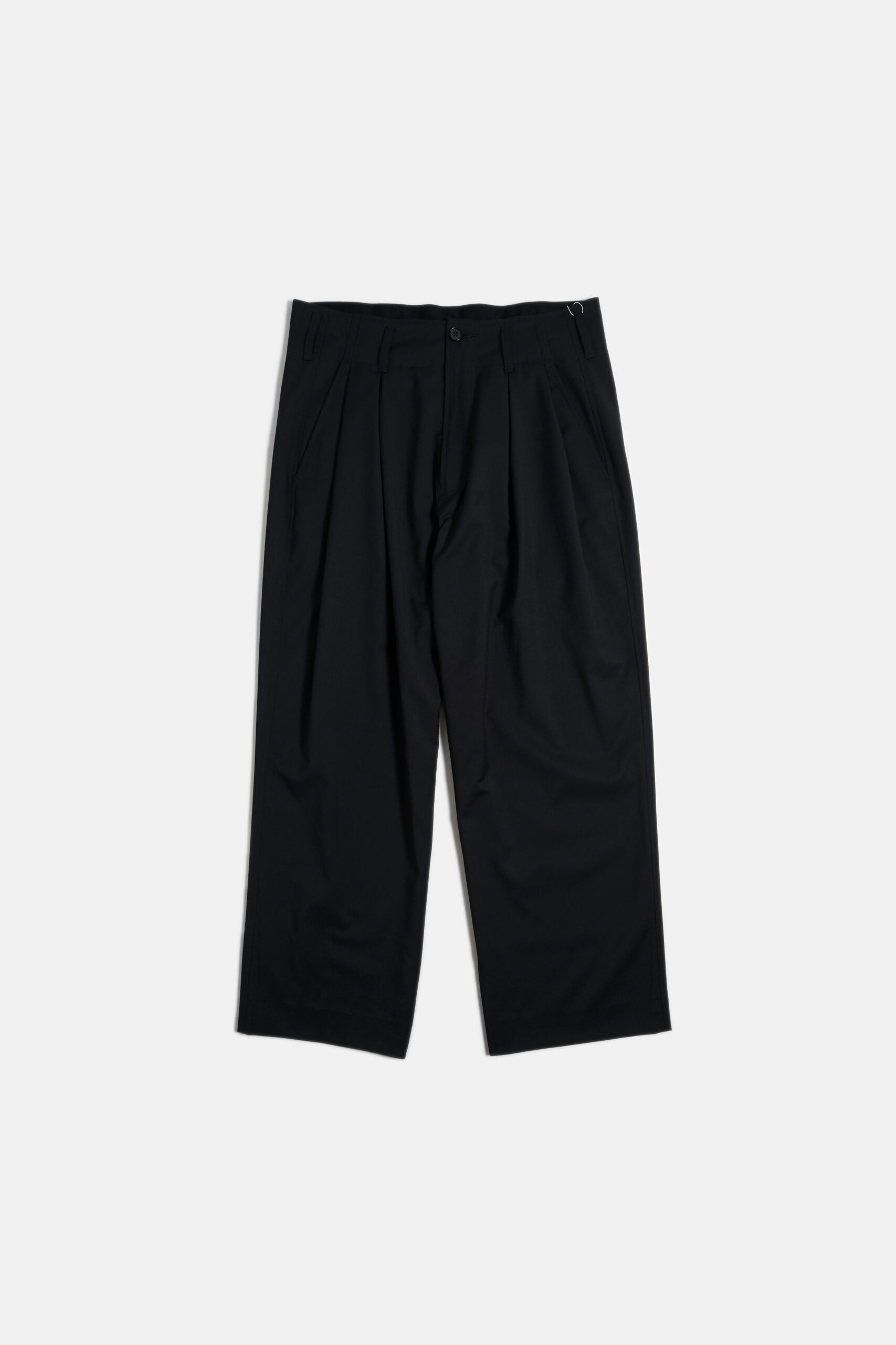 WIDE TUCK DRAPE SLACKS BLACK