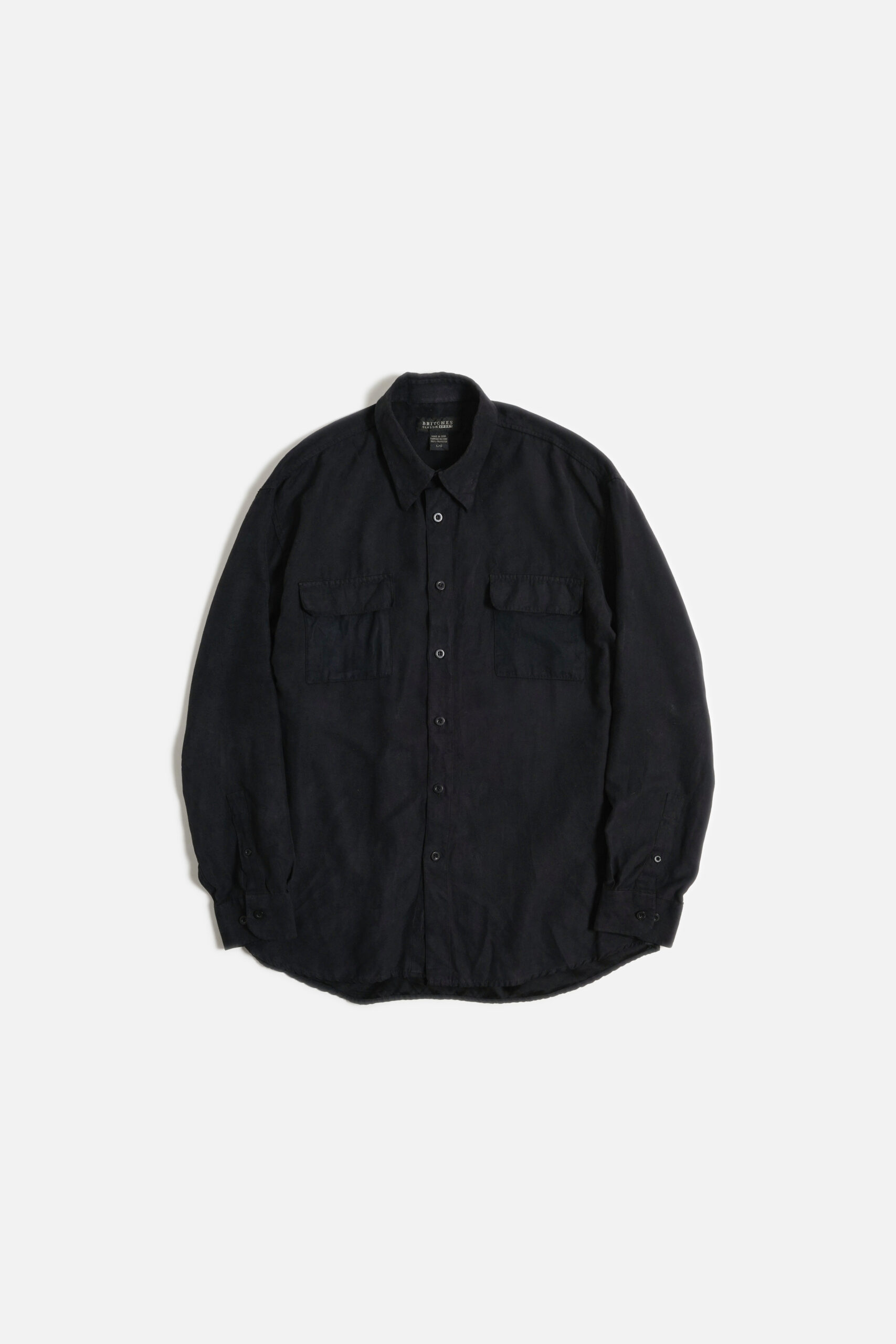 FAUX SUEDE LS SHIRTS BLACK