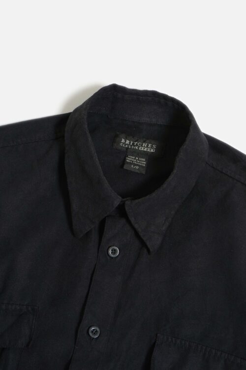 FAUX SUEDE LS SHIRTS BLACK