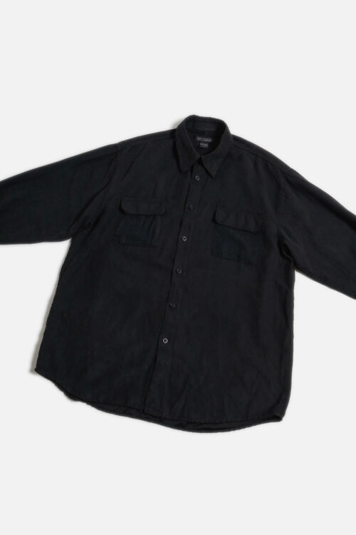 FAUX SUEDE LS SHIRTS BLACK