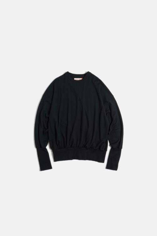 WOOL LS TOP BLACK