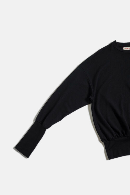 WOOL LS TOP BLACK