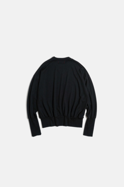 WOOL LS TOP BLACK