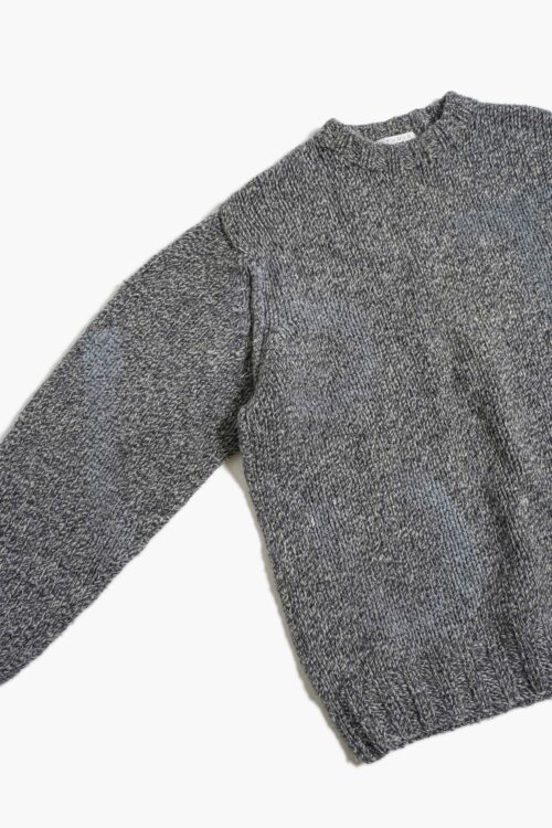 EURO HAND MADE MIXED KNIT SWEAT PRINTED DETAIL